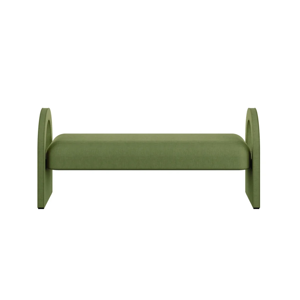 Upholstered Green Color Bench