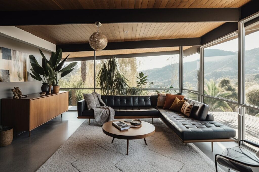 mid century modern living room