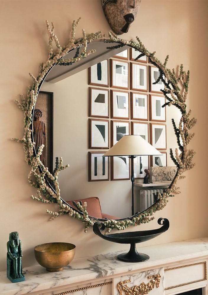 Statement mirror with detailing that remember trees