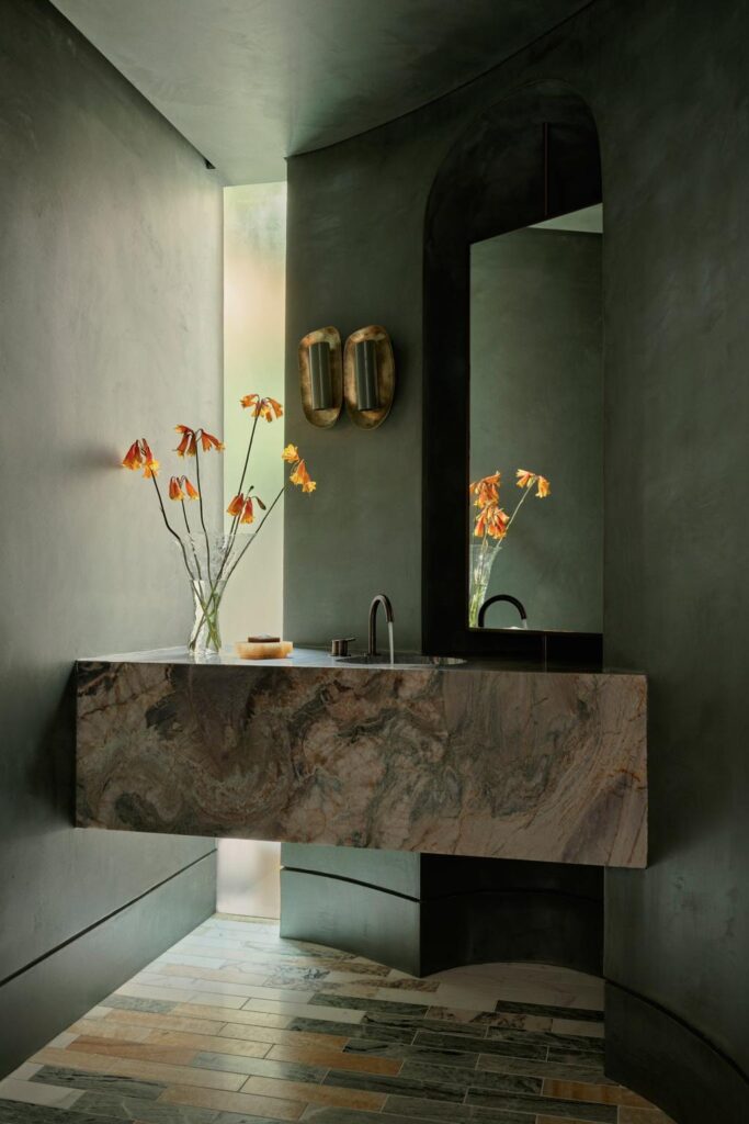 Coastal Home Decor Ideas Inspired by a Cliffside Sydney Residence , powder room