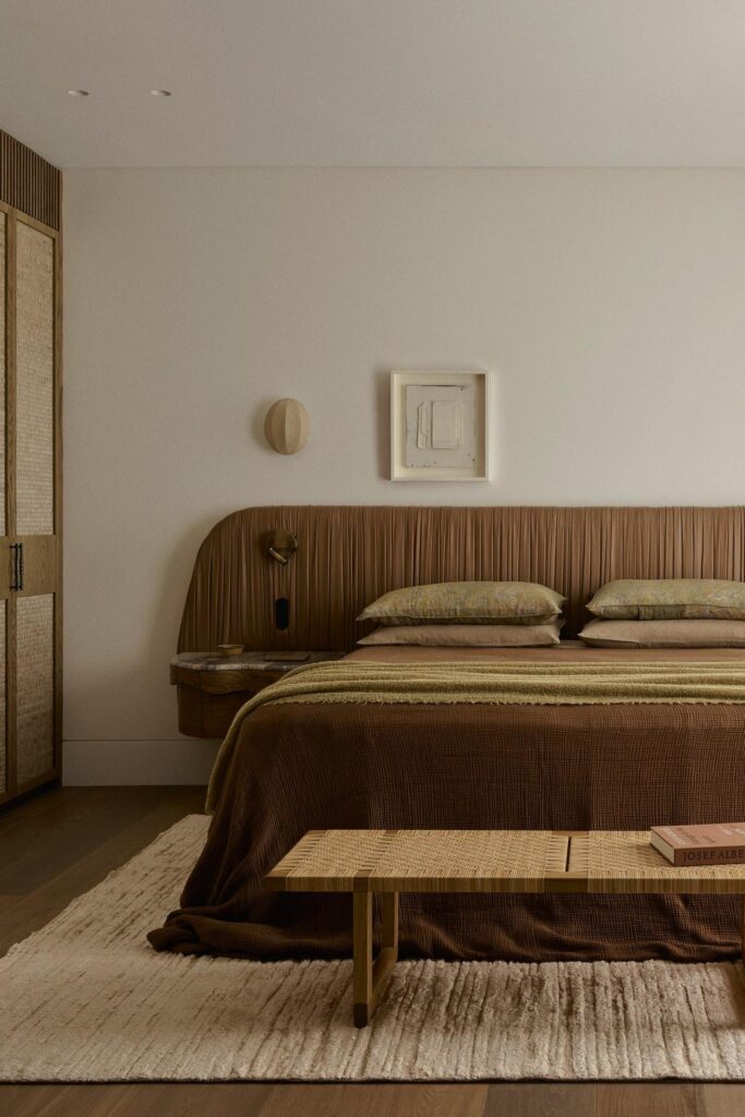 Coastal Home Decor Ideas Inspired by a Cliffside Sydney Residence, bedroom in natural colors