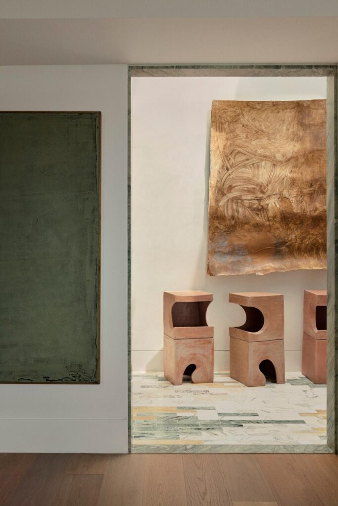 Coastal Home Decor Ideas Inspired by a Cliffside Sydney Residence, entryway with artwork